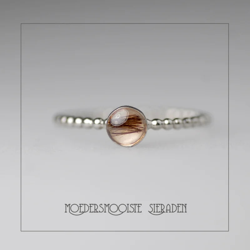 Balletjesring van Witgoud met Haarlok Smal