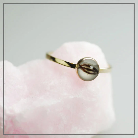 Moedermelk ring Sublime goud met moedermelk en haarlokje