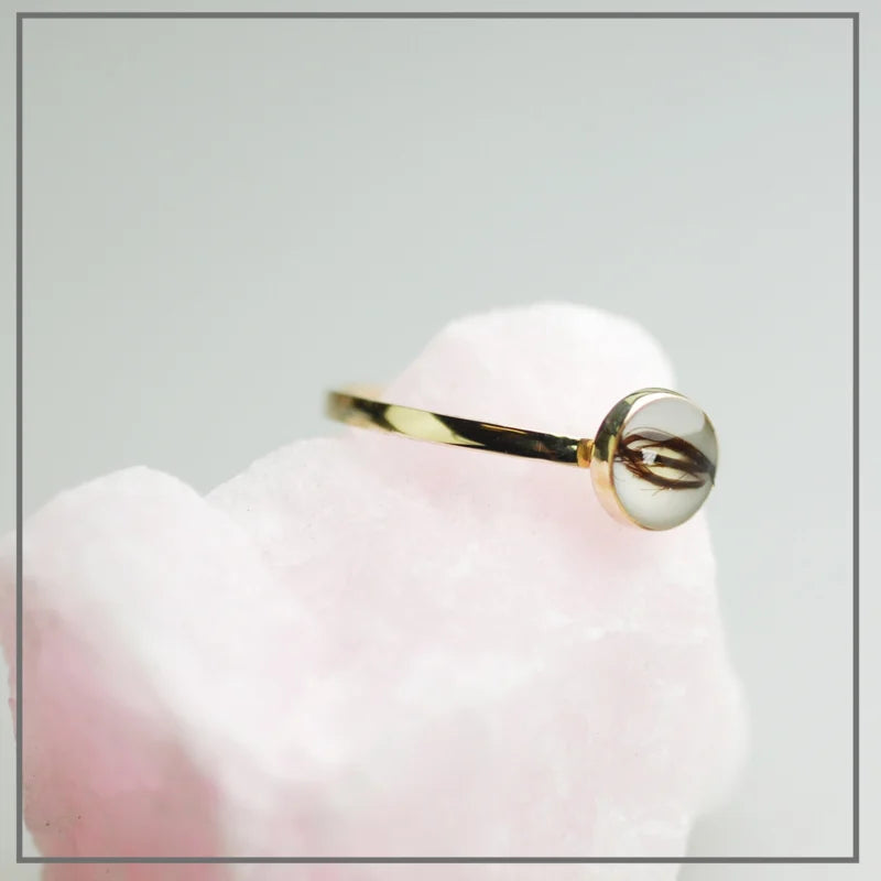 Moedermelk ring Sublime goud met moedermelk en haarlokje