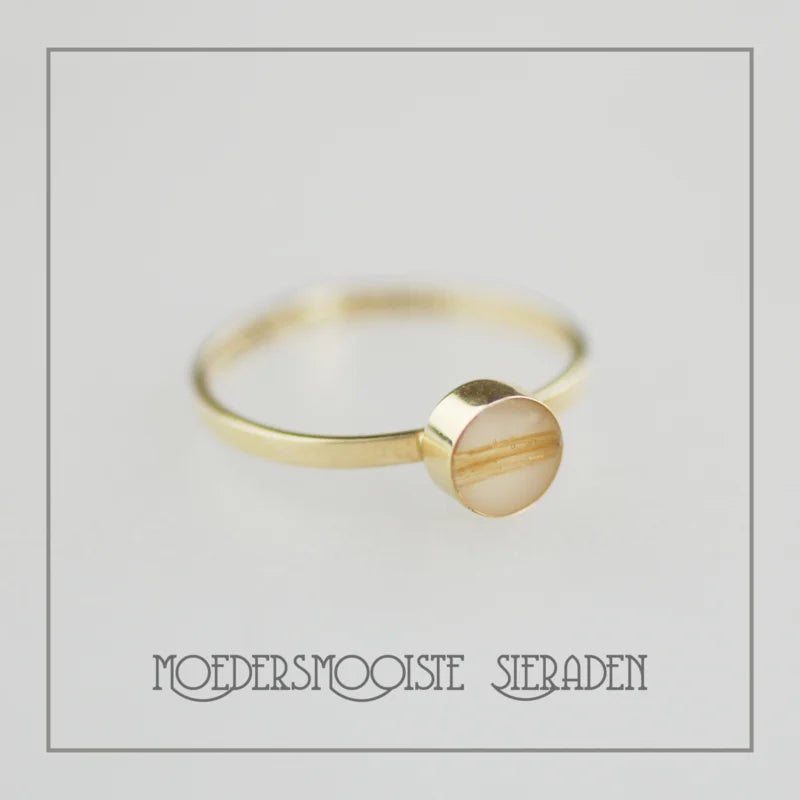 Moedermelk ring Sublime goud met moedermelk en haarlokje