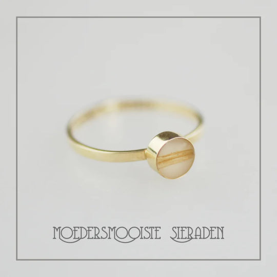 Moedermelk ring Sublime goud met moedermelk en haarlokje