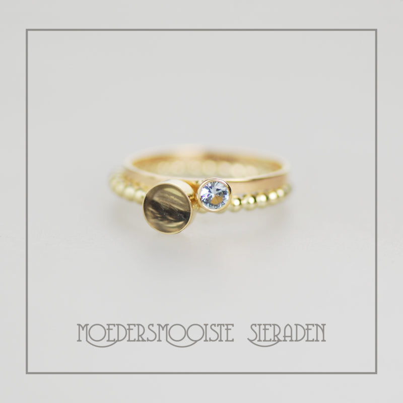 Set Etna Haarlokring met ring geboortesteen