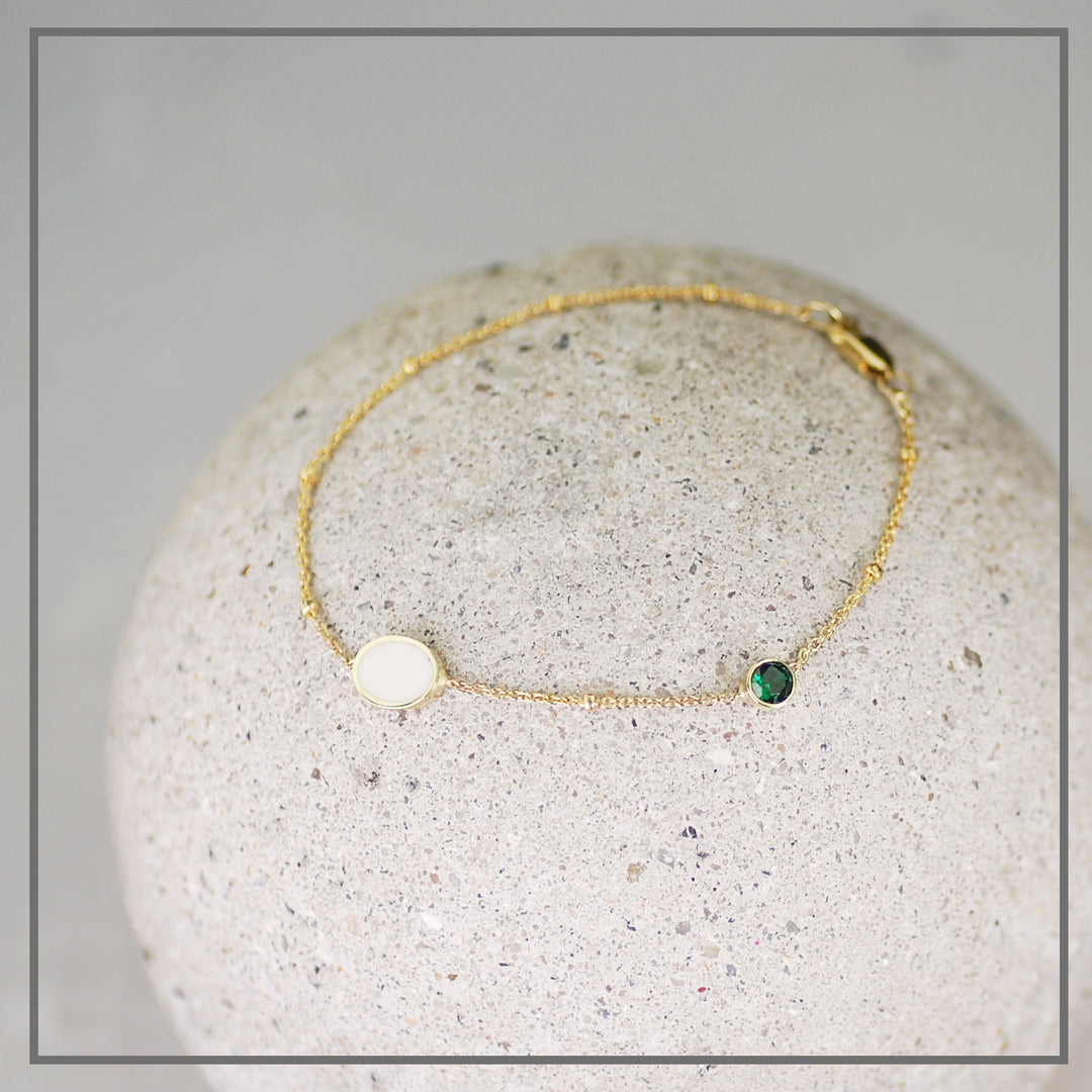 Armband Lois Goud met geboortesteen van Smaragd