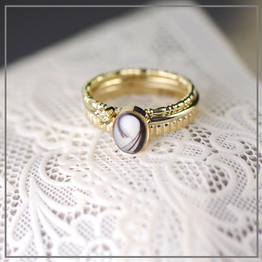 Set Veritatem Moedermelk Ovaal met vintage ring en aanschuifring