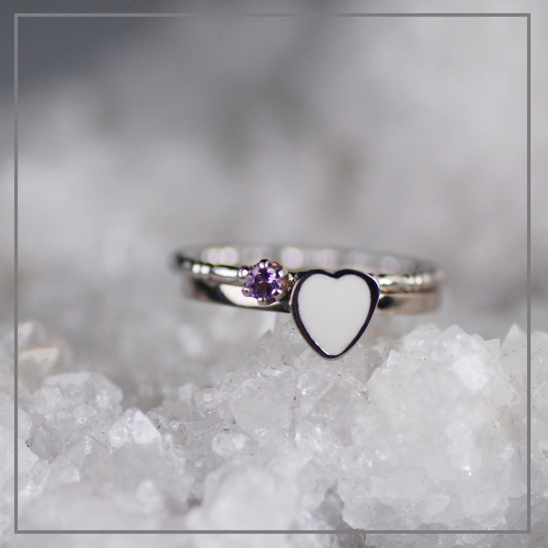 Set moedermelk Pure Love Witgoud met vintage geboortesteenring