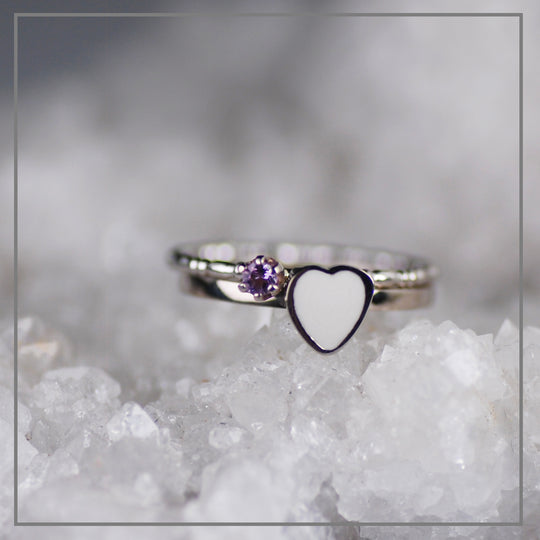 Set moedermelk Pure Love Witgoud met vintage geboortesteenring
