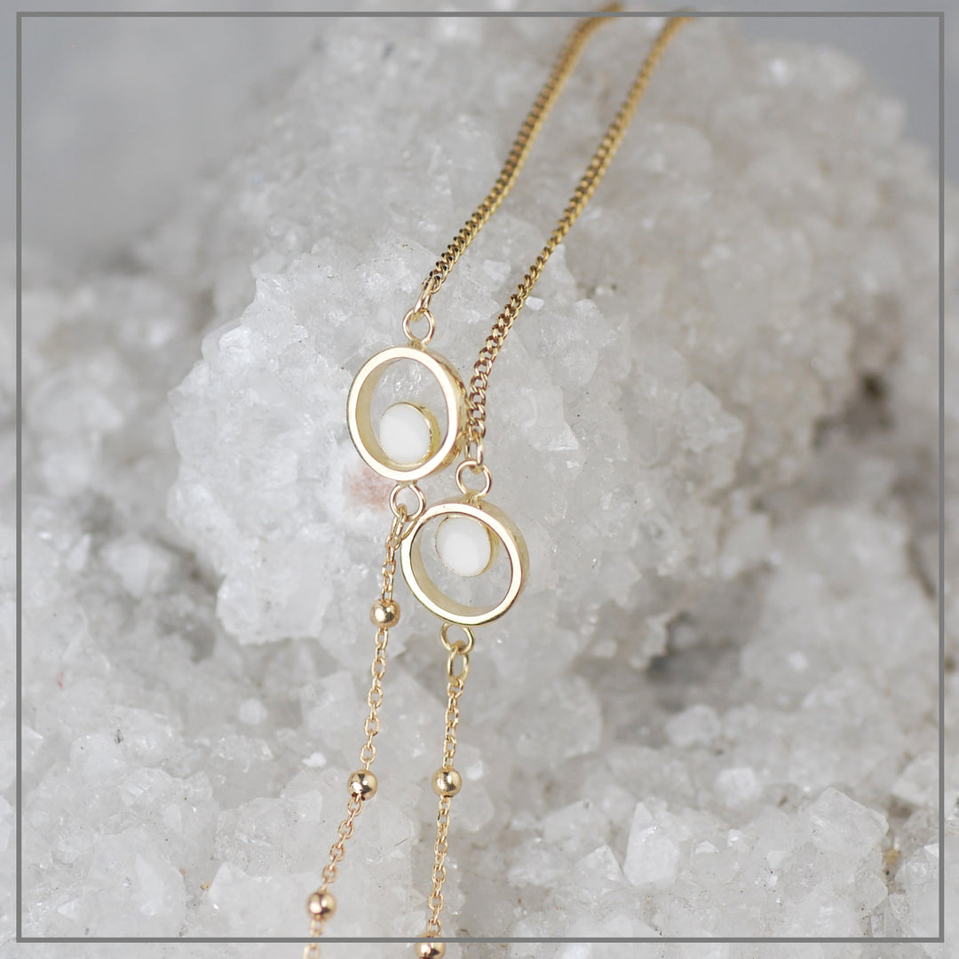 Moedermelk Armband Assymetric Design Plain Dubbel