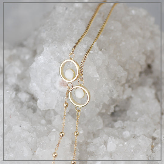 Moedermelk Armband Assymetric Design Plain Dubbel