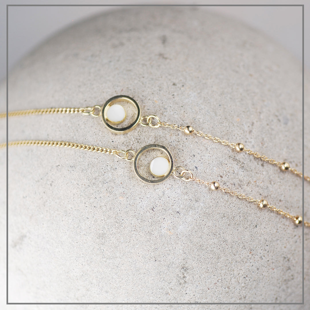 Moedermelk Armband Assymetric Design Plain Dubbel