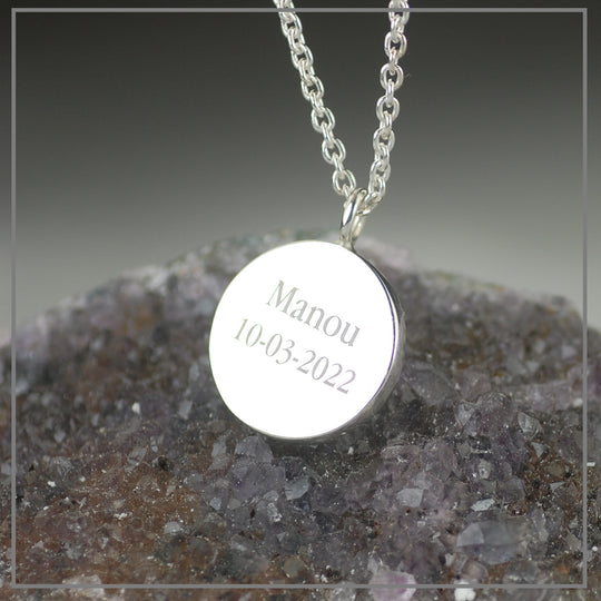 Moedermelk Ketting Goldflakes in Zilver