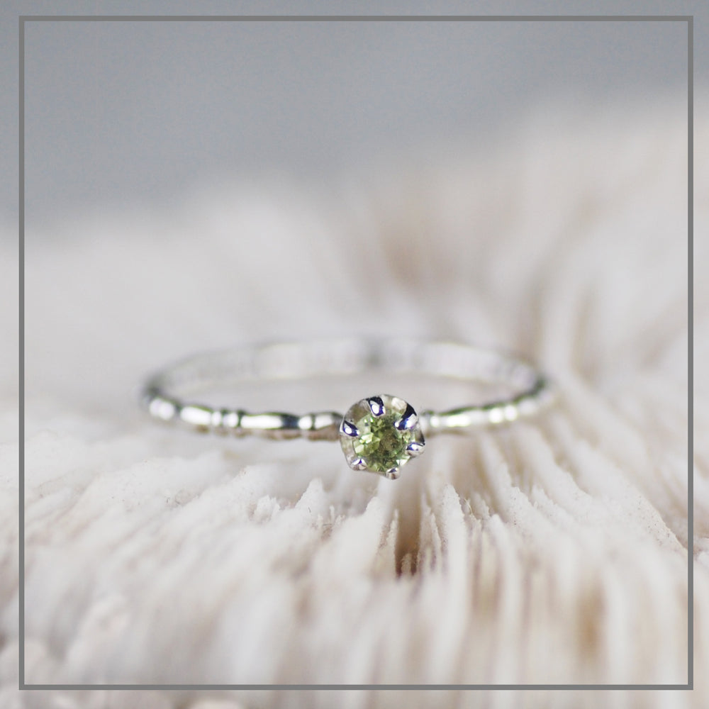 Zilveren Vintage ring Geboortesteen