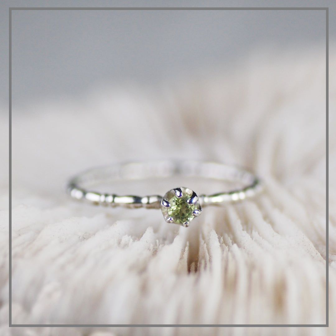 Zilveren Vintage ring Geboortesteen